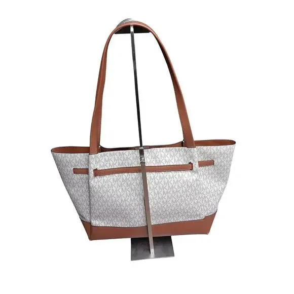 Michael Kors Jet Set Signature Tote Brown MK Logo Shoulder Bag - Picture 5 of 16